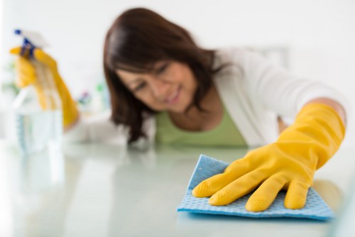 Professional office cleaners maintaining kitchens and shared spaces in W1T