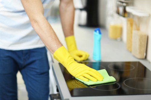 Local cleaners preparing a flat for inspection in W1T