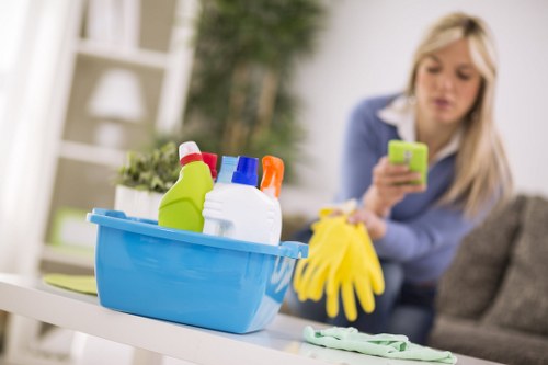 Local house cleaning team working in a W1T property